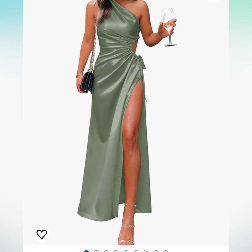 Pretty garden one shoulder dress.